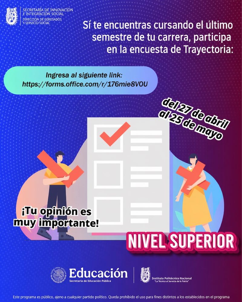 Encuesta de trayectoria último semestre IPN 2026