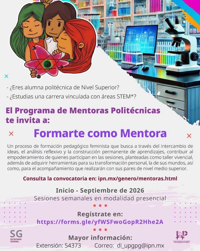 Convocatoria al Programa de mentoras politécnicas 