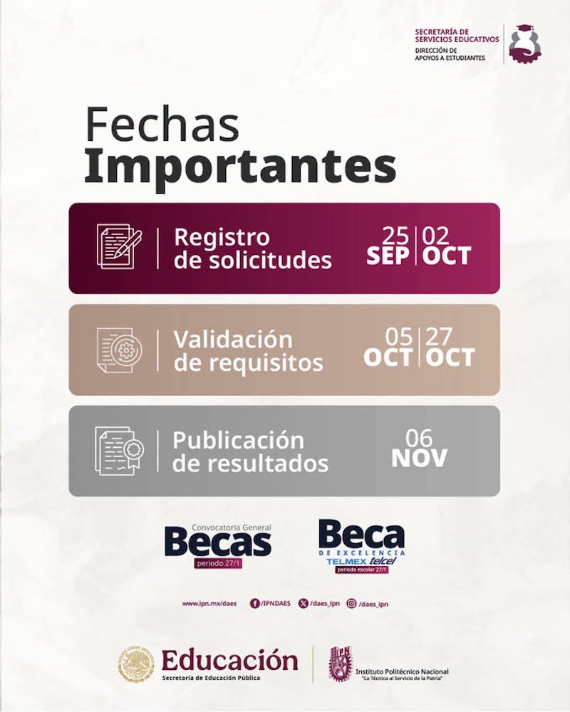 Calendario de Becas IPN 2027-01